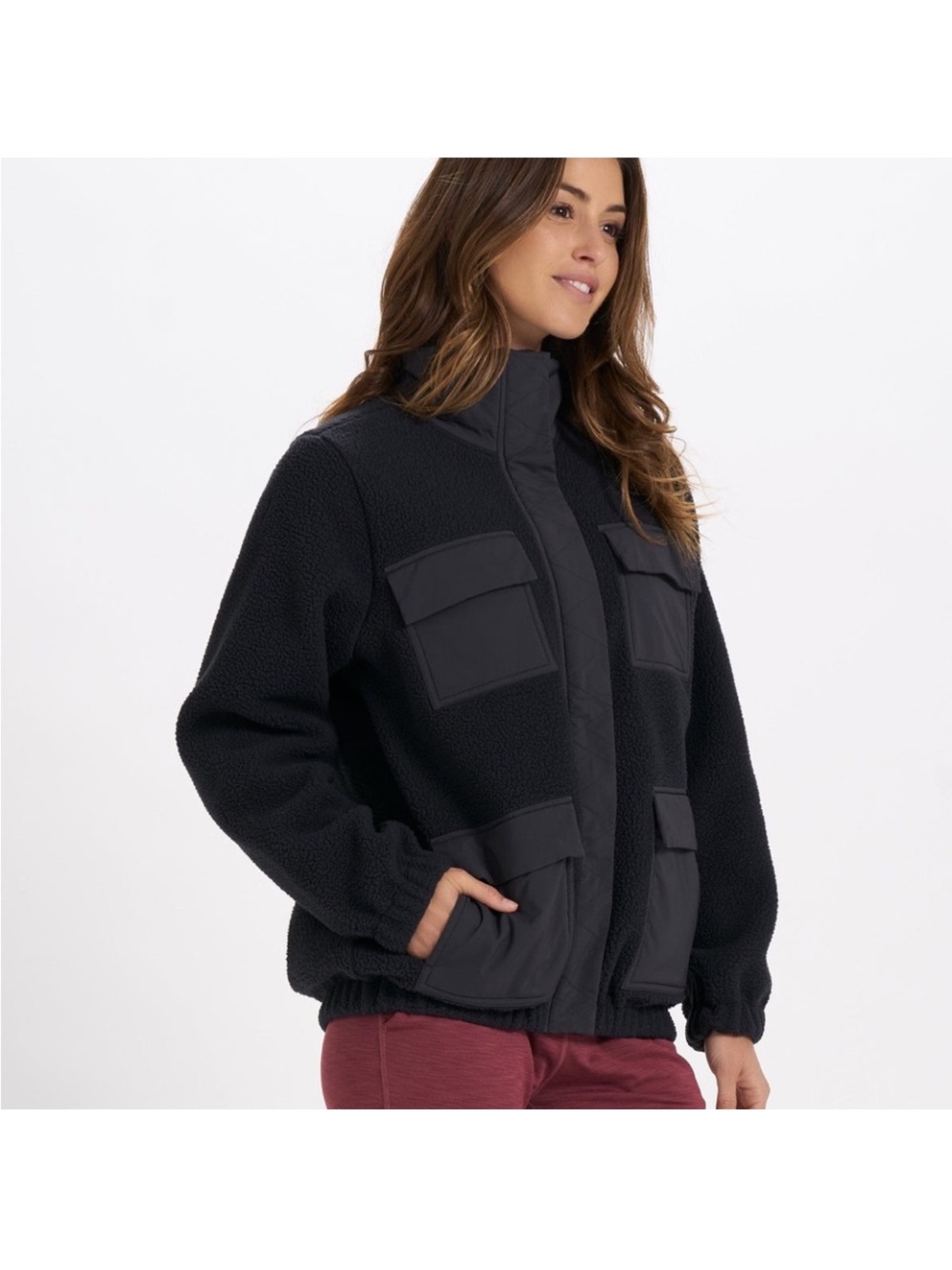Vuori Women's Black Sherpa Utility Jacket - Picture 2 of 6
